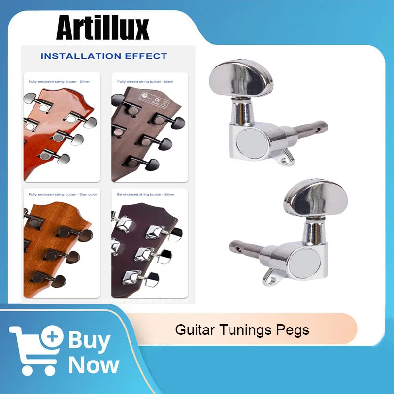 

6Pcs/Set Guitar Tunings Pegs 3L3R High-Quality Enduring Metal Machine Head Easy to Install for Guitar Lover Parts & Accessories