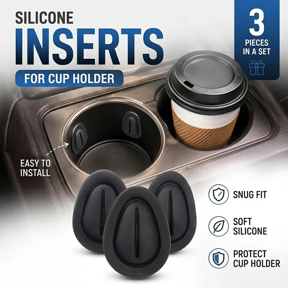 Universal Car Cup Holder Limiter Silicone Anti Shake Rattling Pad Shock Absorbing Water Cup Stabilizer Insert Auto Accessories