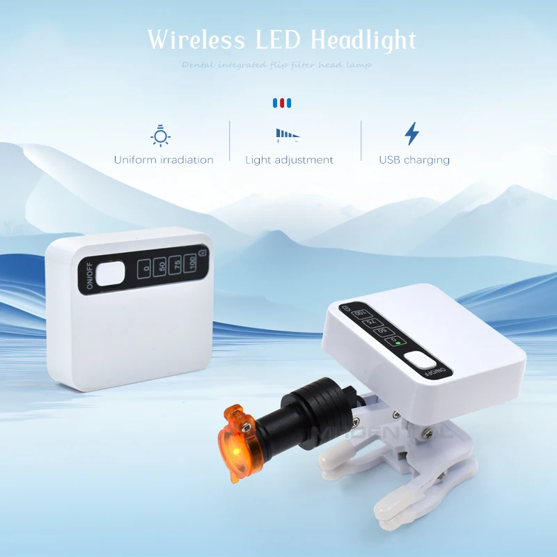 5W Wireless Dental Headlight with 2 Batteries Adjustable Light For Dental Loupes Lab Medical Magnifier Magnification Binocular