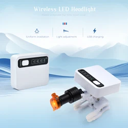 5W Wireless Dental Headlight with 2 Batteries Adjustable Light For Dental Loupes Lab Medical Magnifier Magnification Binocular
