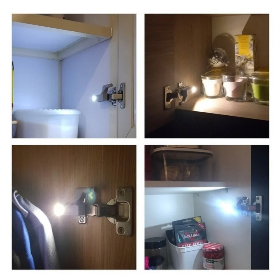 YzzKoo-Lámpara LED Universal con bisagra interior, luces de inducción para armario, luces con Sensor, lámpara de noche para armario de cocina