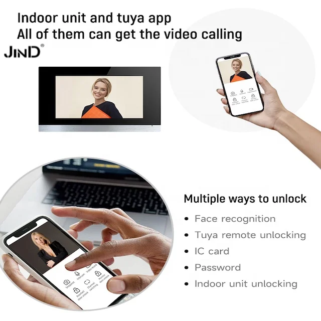 8 pulgadas IC/ID tarjeta reconocimiento facial 1080P HD TCP/IP sistema de intercomunicación Tuya Video puerta teléfono