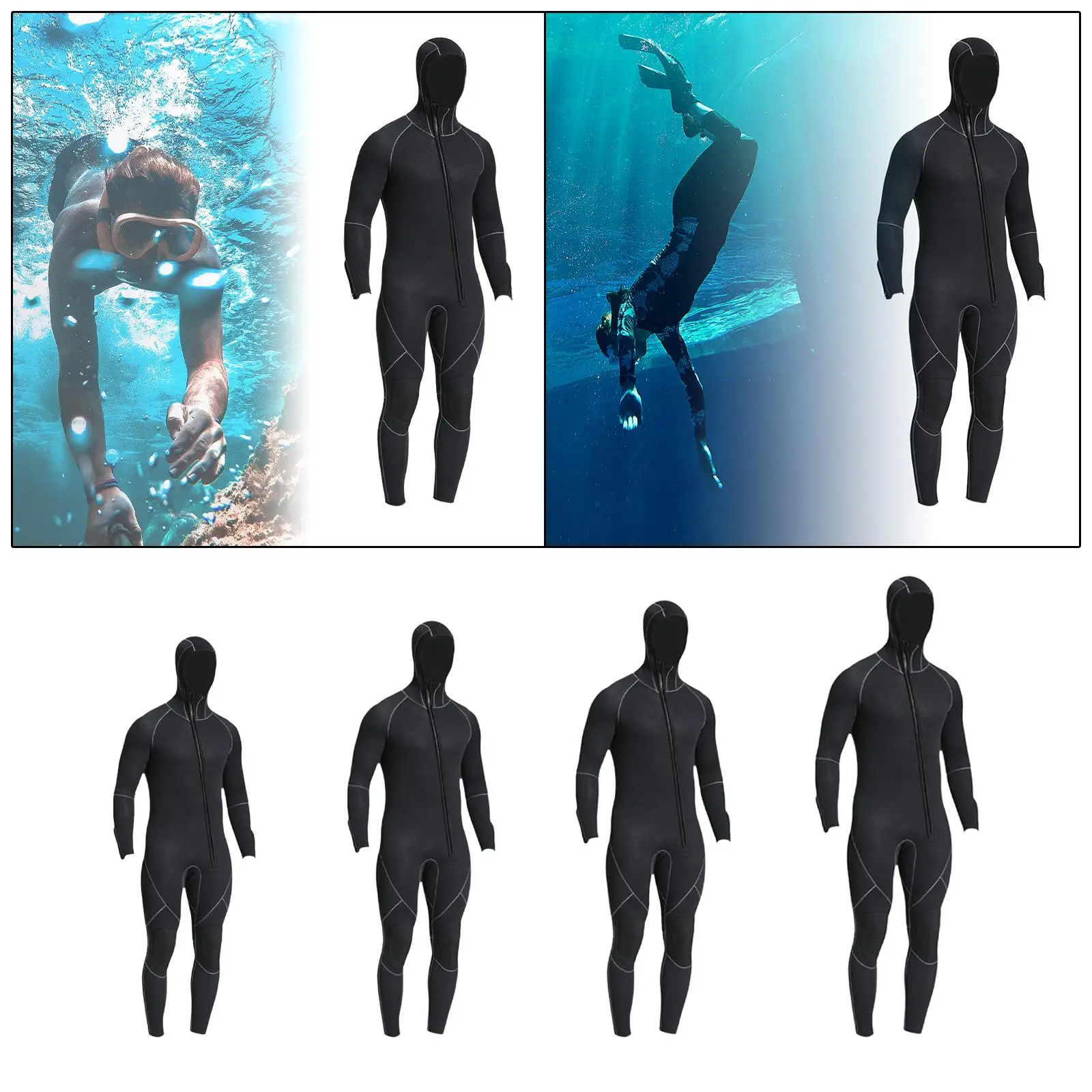 Wetsuit voor heren 5 mm neopreen duiknatpak voor snorkelen onderwatersurfen