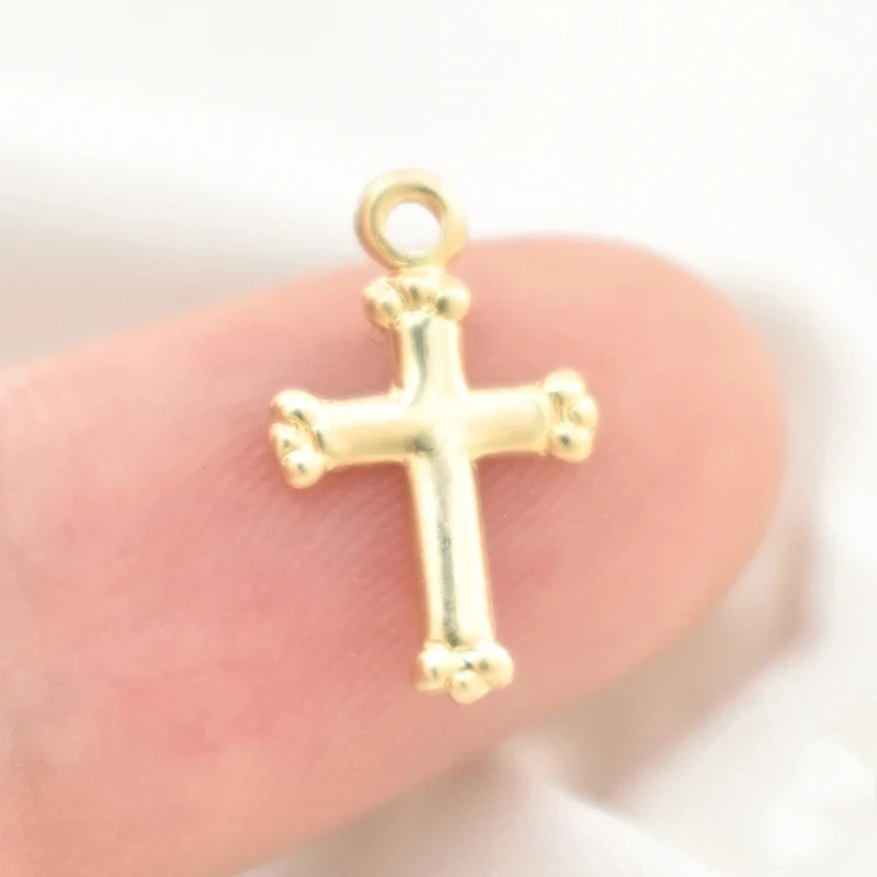 Cross Charm 14K Gold Filled Cross Pendant Charm DIY Jewelry Accessories Handmade Necklace Pendants Making Jewelry Findings