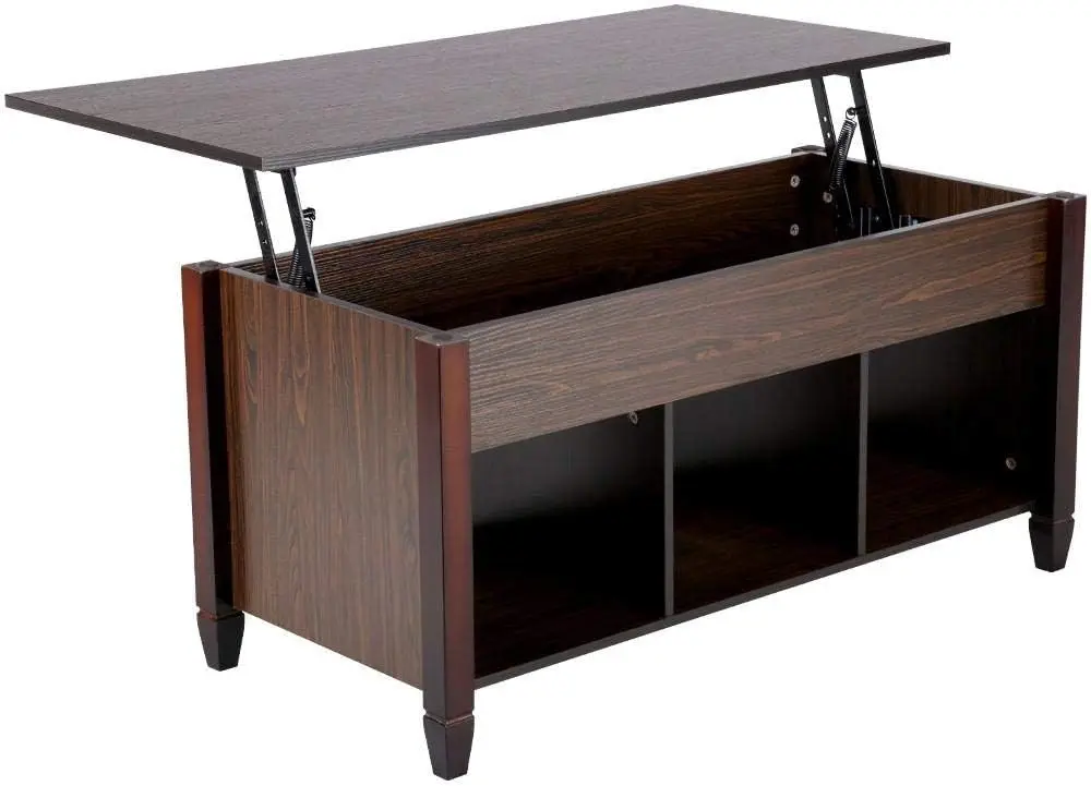 

Wood Lift Top Coffee Table with Hidden and , Espresso Coffee Tea Table with Lift Top, Home Living Room