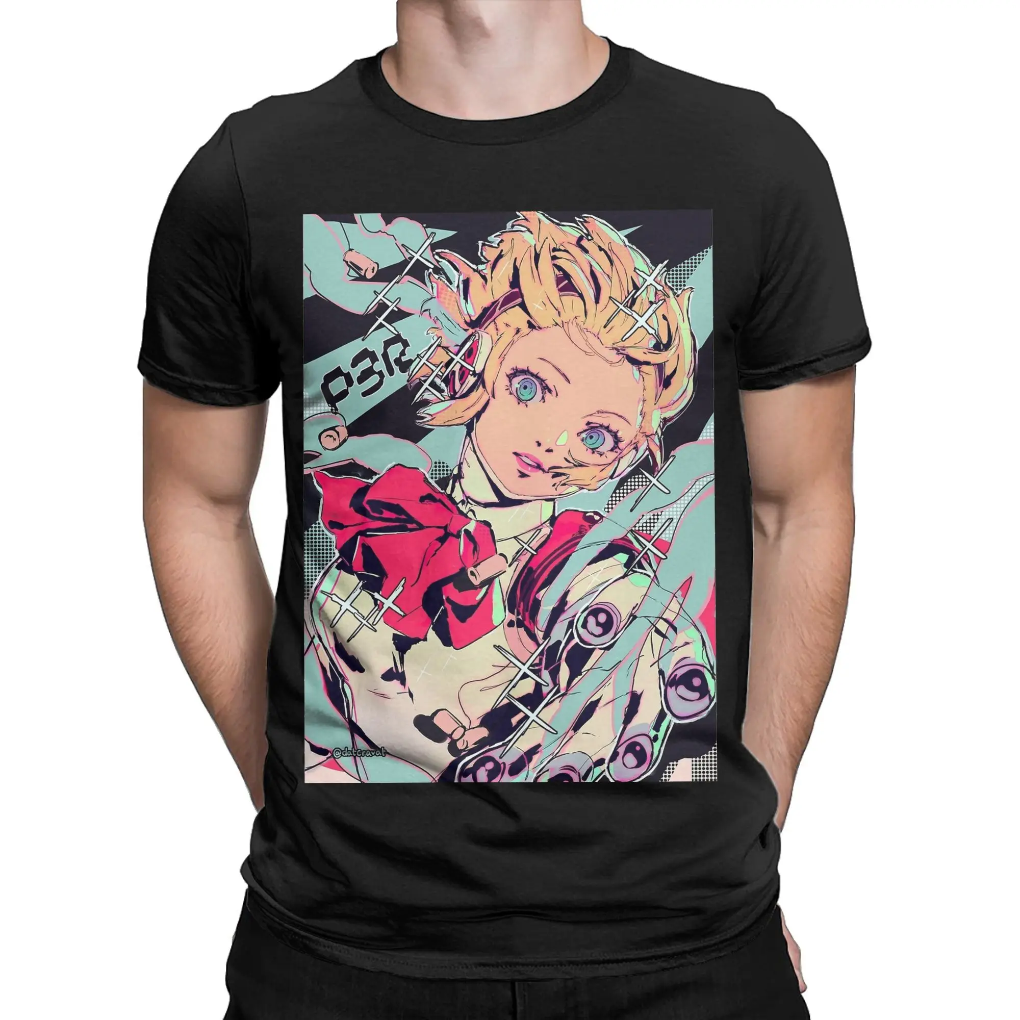 Aigis P3R T-Shirt for Men Women Personas 3 Anime Fashion 100% Cotton Tees Round Neck Short Sleeve T Shirts Plus Size Clothes