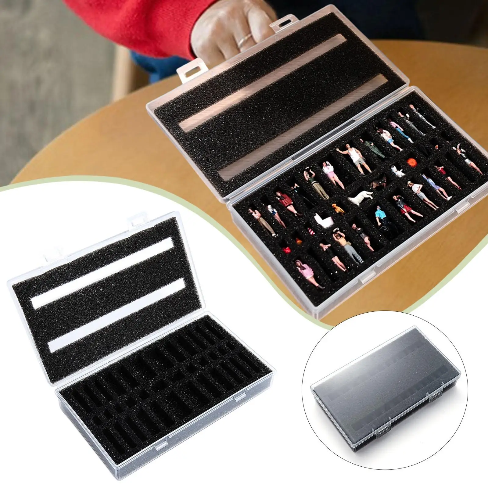

1:64 1:87 Miniature Figure Storage Box, Impact Resistant, 36 Slot Dustproof Protection Box Display Case, Action Figure Container