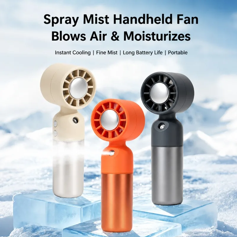 Desktop Mini Cooling Mist Fan High Speed Hydrating Handheld Sprayer Ultra Long Battery Life Low Noise Portable Cool Gadget