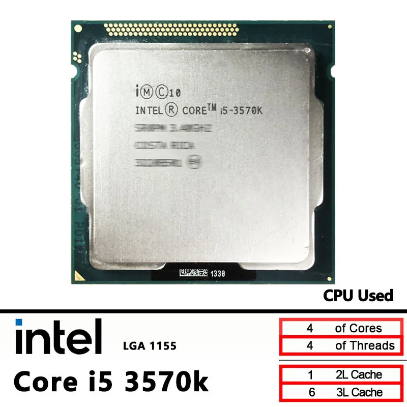 

Intel Core i5-3570K i5 3570K 3,4 ГГц Б/у четырехъядерный четырехпоточный процессор 6 МБ 77 Вт LGA 1155