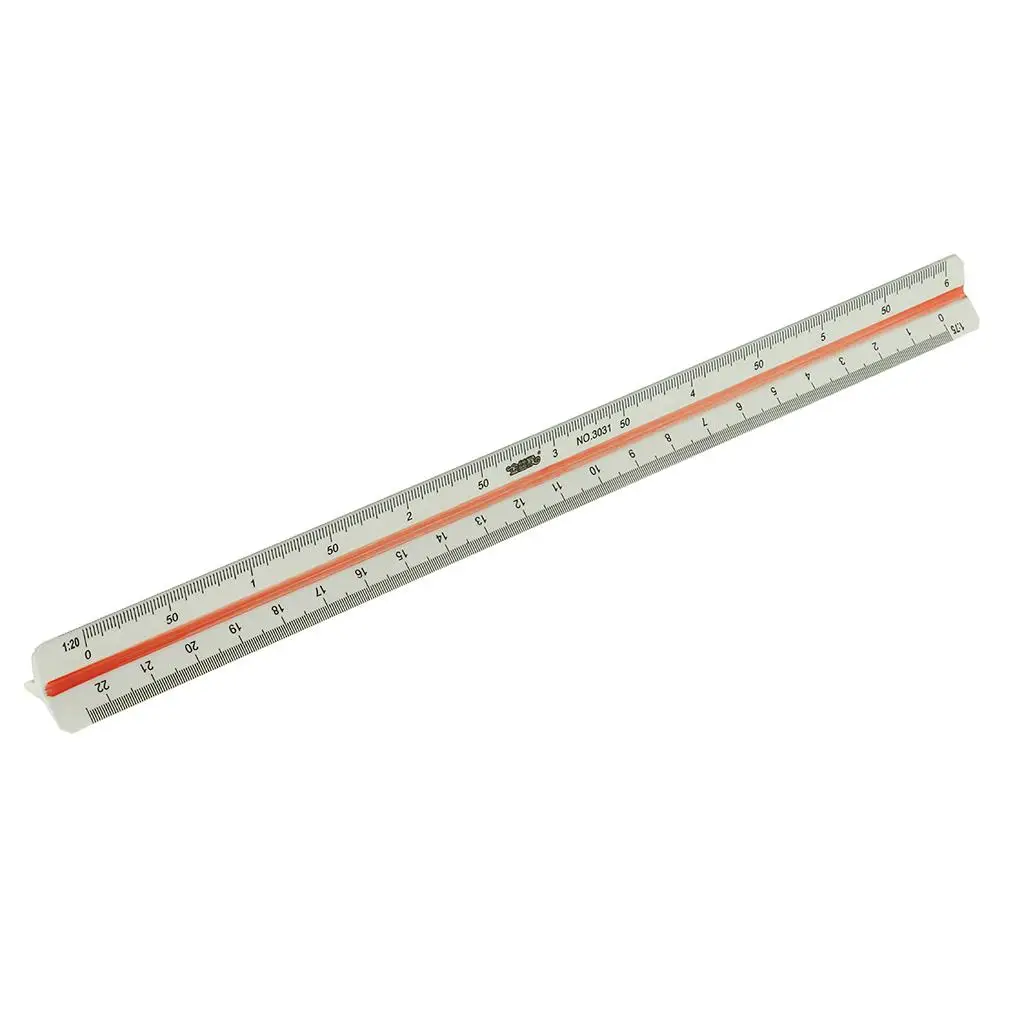 Metric Scale Ruler 300mm Triangular Measuring Tool Plastic for Blueprint Drafting Students Architects
