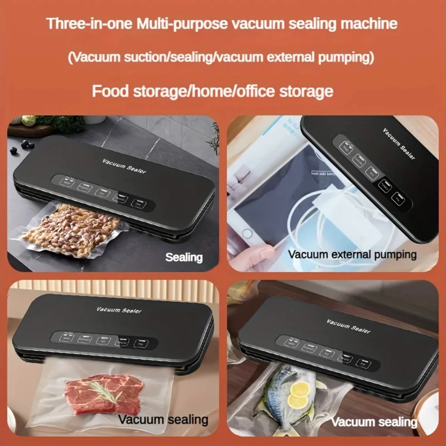 New Household Sealing Machine with Enhanced Power Efficiency for Superior Freshness and Flavor - Includes Airtight Food Vacuum B