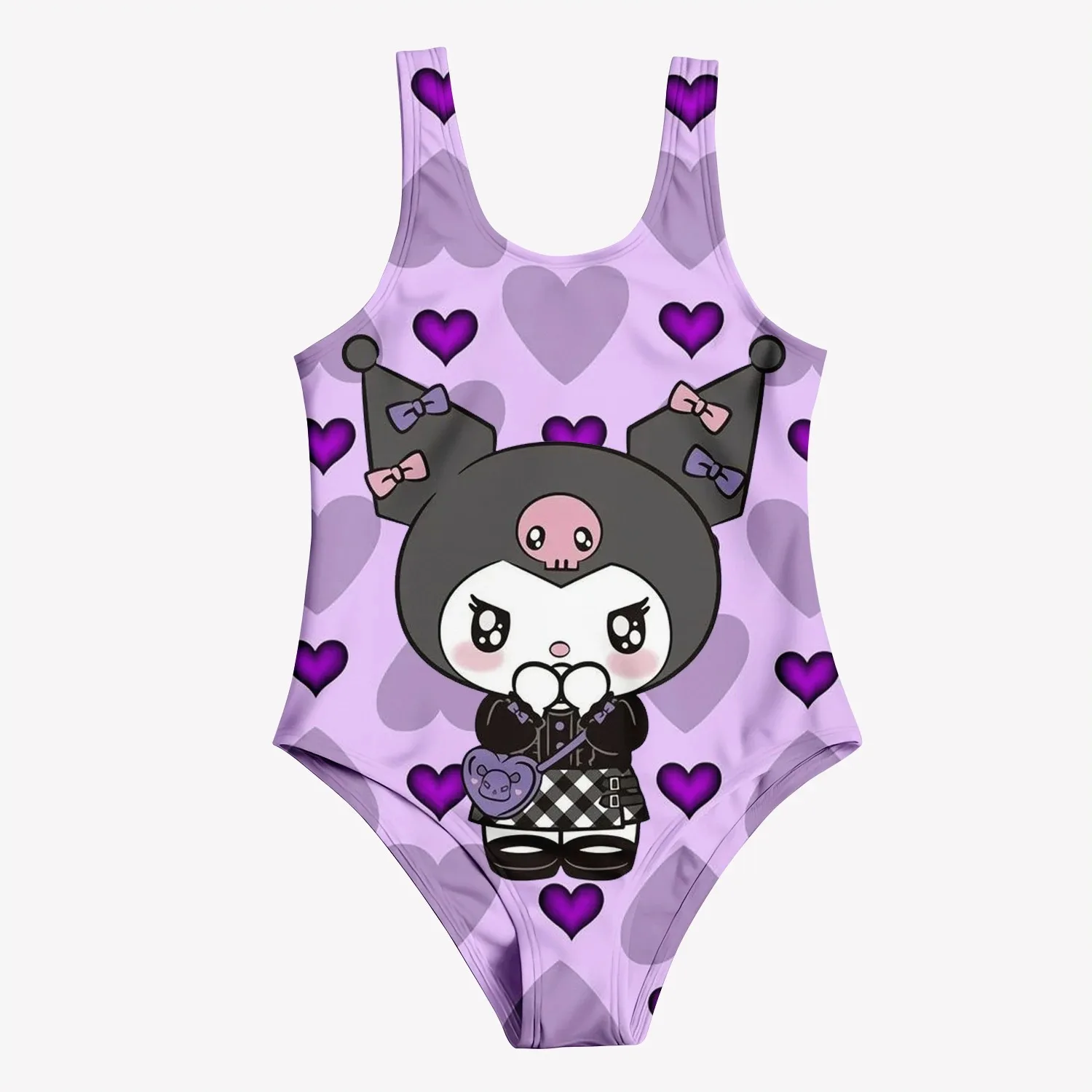 Girl\'s Swimsuit Summer Children\'s Swimsuit Miniso Kuromi 3d Printing Cute Beach Vacation Swimming Children\'s Clothing Fashion