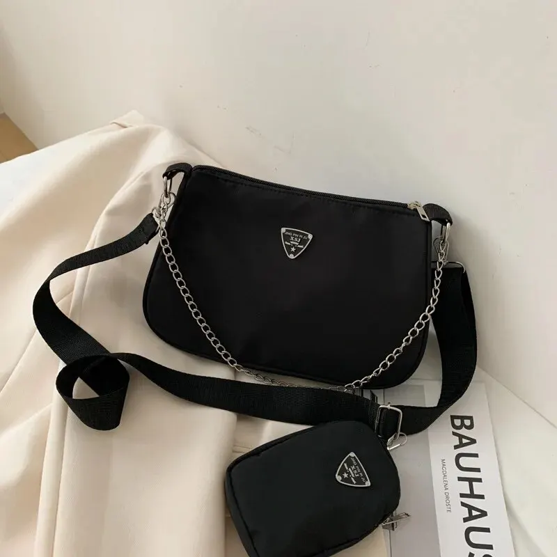 Bolso bandolera de nailon para mujer, bolso informal portátil a la moda, bolso cruzado para estudiantes