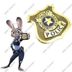 Akcesoria Zootopia Cosplay biżuteria policyjna odznaki Disney plecak biżuteria Judy Hopps broszka przypinki dla kobiet