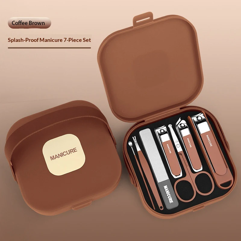 Anti-Spritz-Nagelknipser-Set Hand in Hand mit Maniküre-Clippers Maniküre-Nagelknipser Schutzwerkzeug Maniküre 7 Sets