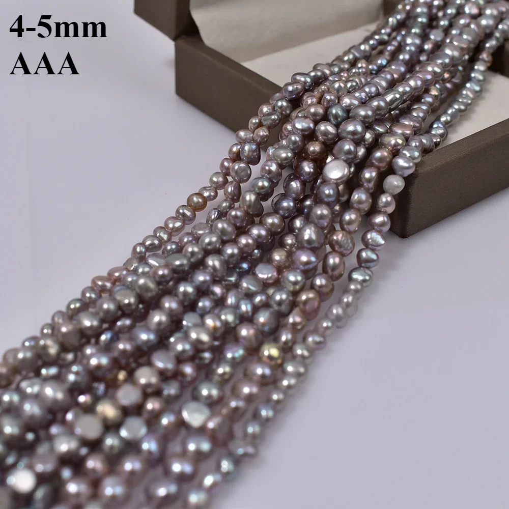 

4-5mm 3A Natural Freshwater Gray Irregular Pearl Isolated Loose Bead Women's Gift Jewelry Make DIY Necklace Bracelet Accessories