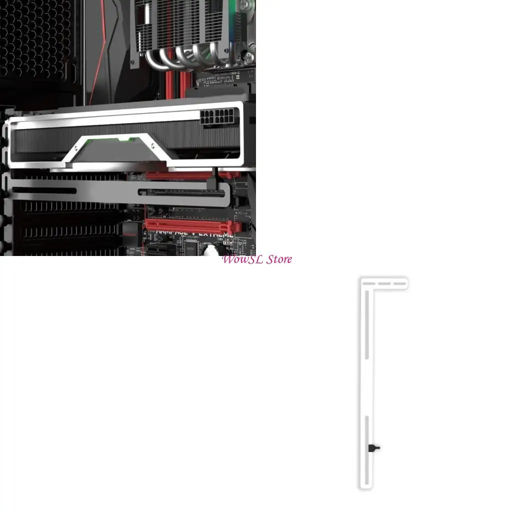 

L Shaped Graphics Card Coolers Holder Side Mounting Graphics Card Aluminum HX5E