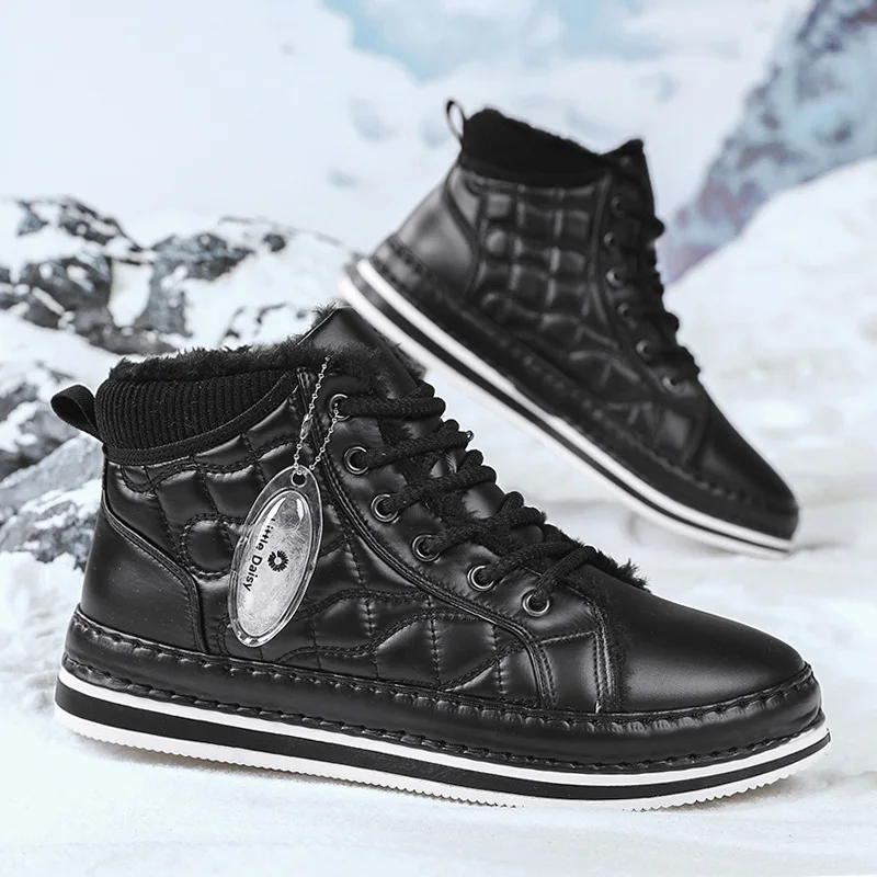 

Winter snow boots, men's insulated warm boots, padded men's shoes, high-top casual outdoor boots