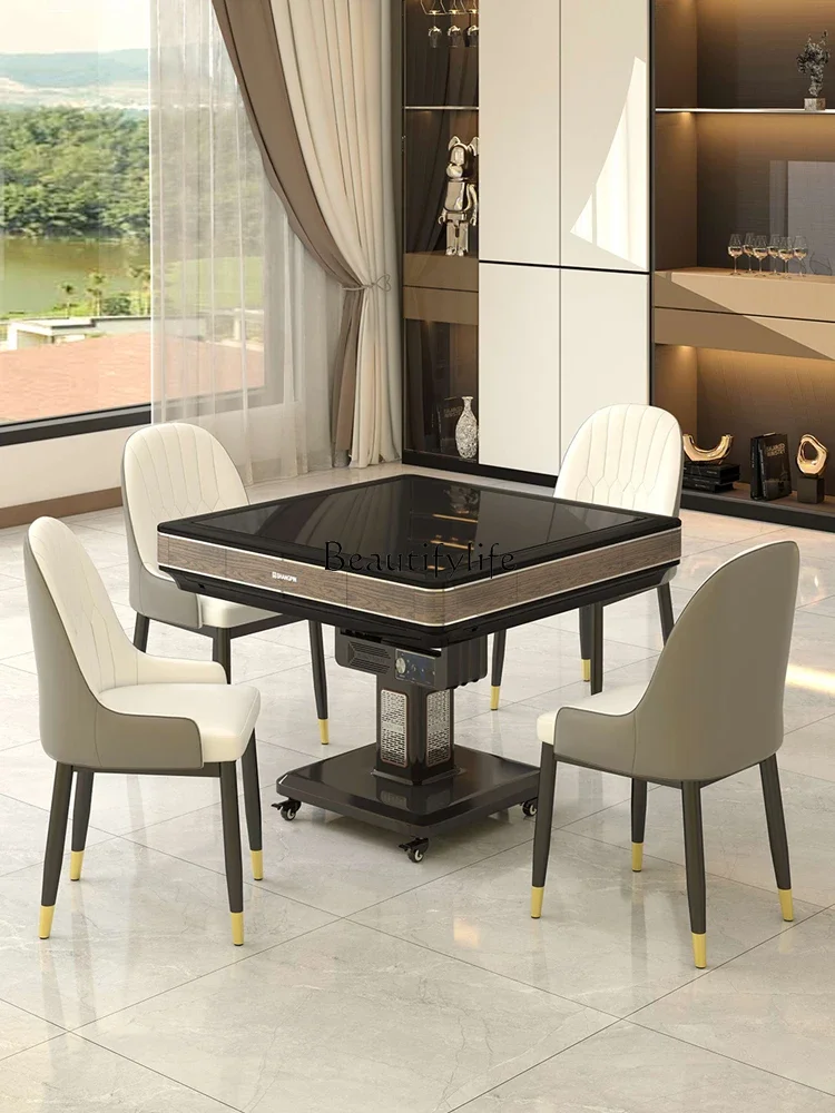 

Folding mahjong machine Fully automatic household electric mahjong dining table dual-purpose