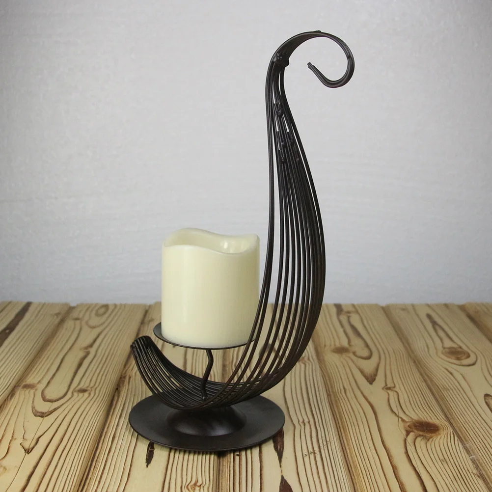 

Wrought Iron Holder Tealight Stand Reusable Decorative Metal Candelabra for Living Room Bedroom Spa