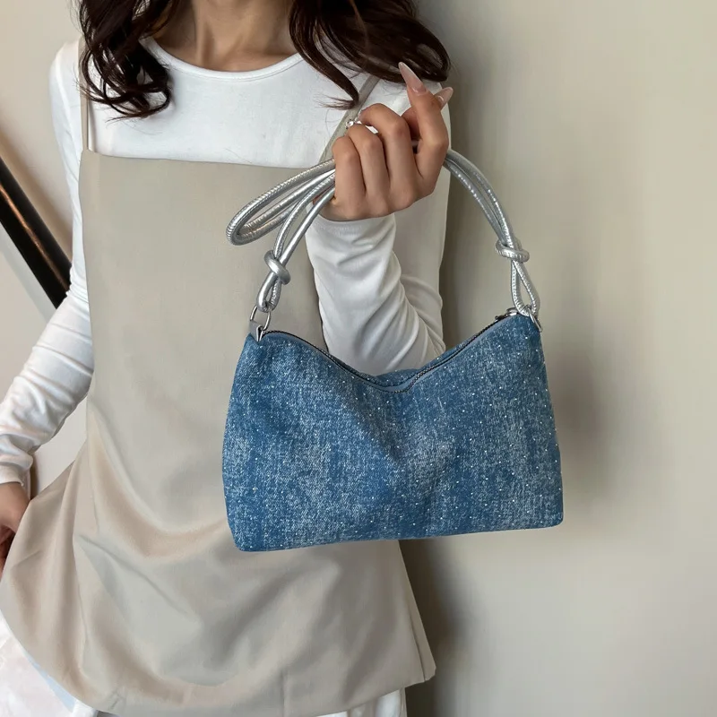 

Fashionable Denim Bag Crossbody Bags for Women Shoulder Bags Trendy Simple Underarm Bag Versatile Purse and Handbags Сумка Bolso