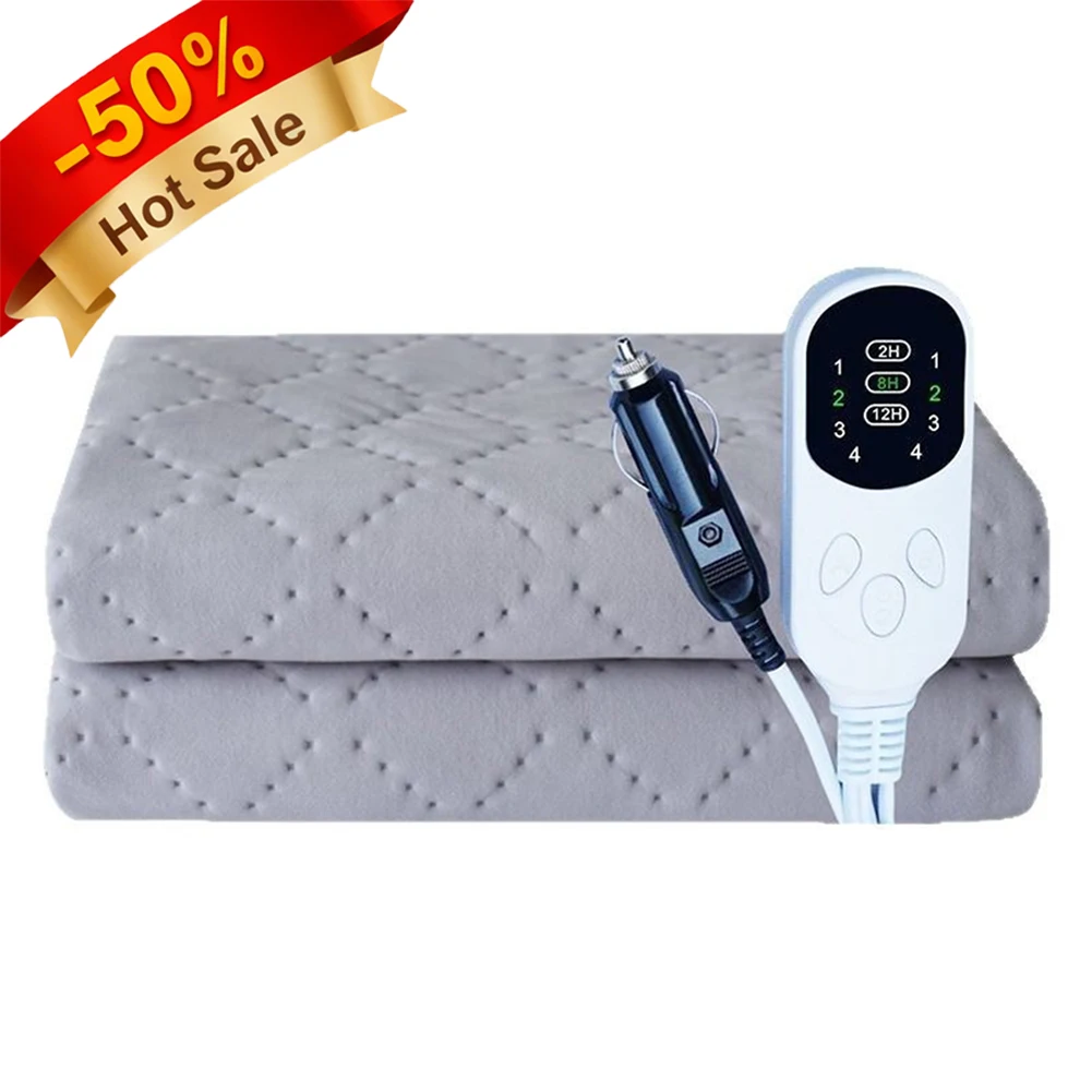 

Car Heated Blanket 12V Heated Car Blanket for Car Truck SUV RV Portable Heated Throw for Camping 150X120CM/80cm