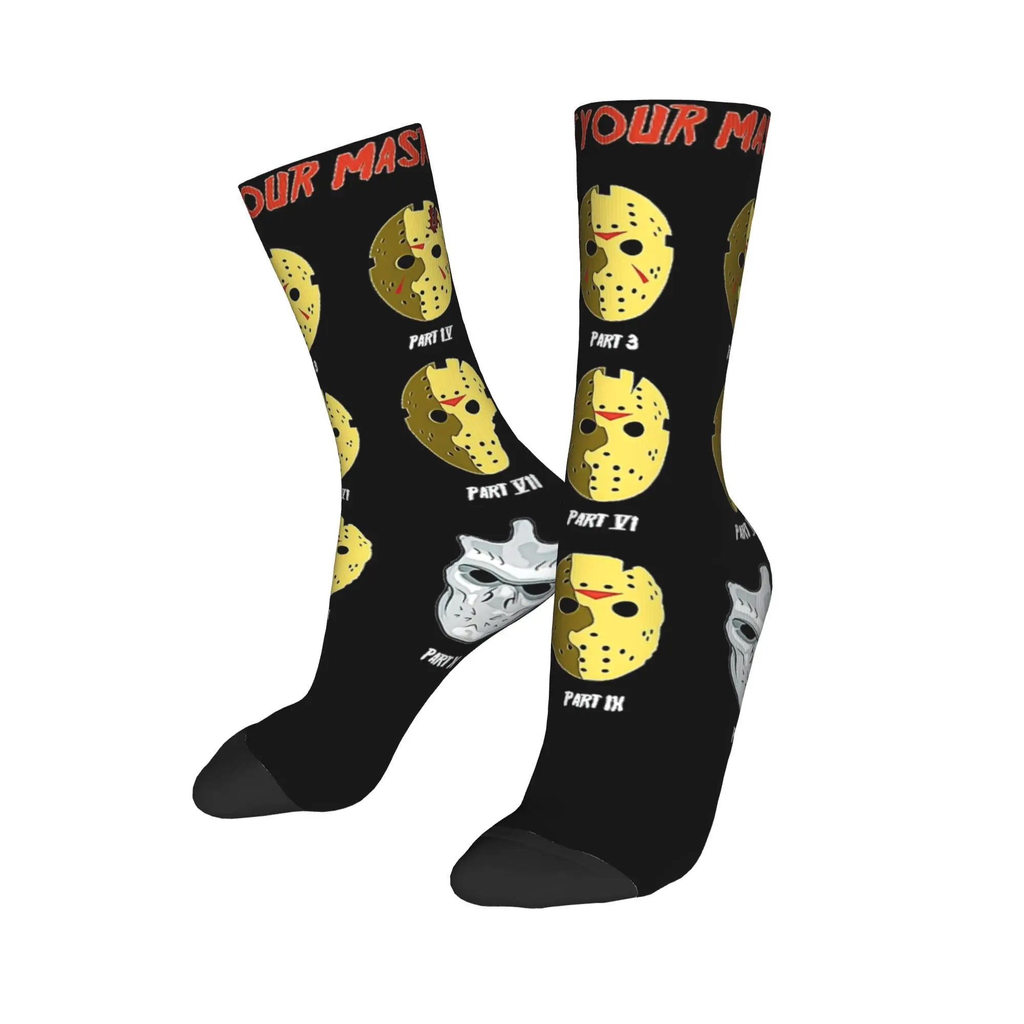 Trendy Women Men Crew Socks Friday 13th Horror Movie 2024 Accessories Super Soft Jason Voorhees  Non-slip Socks