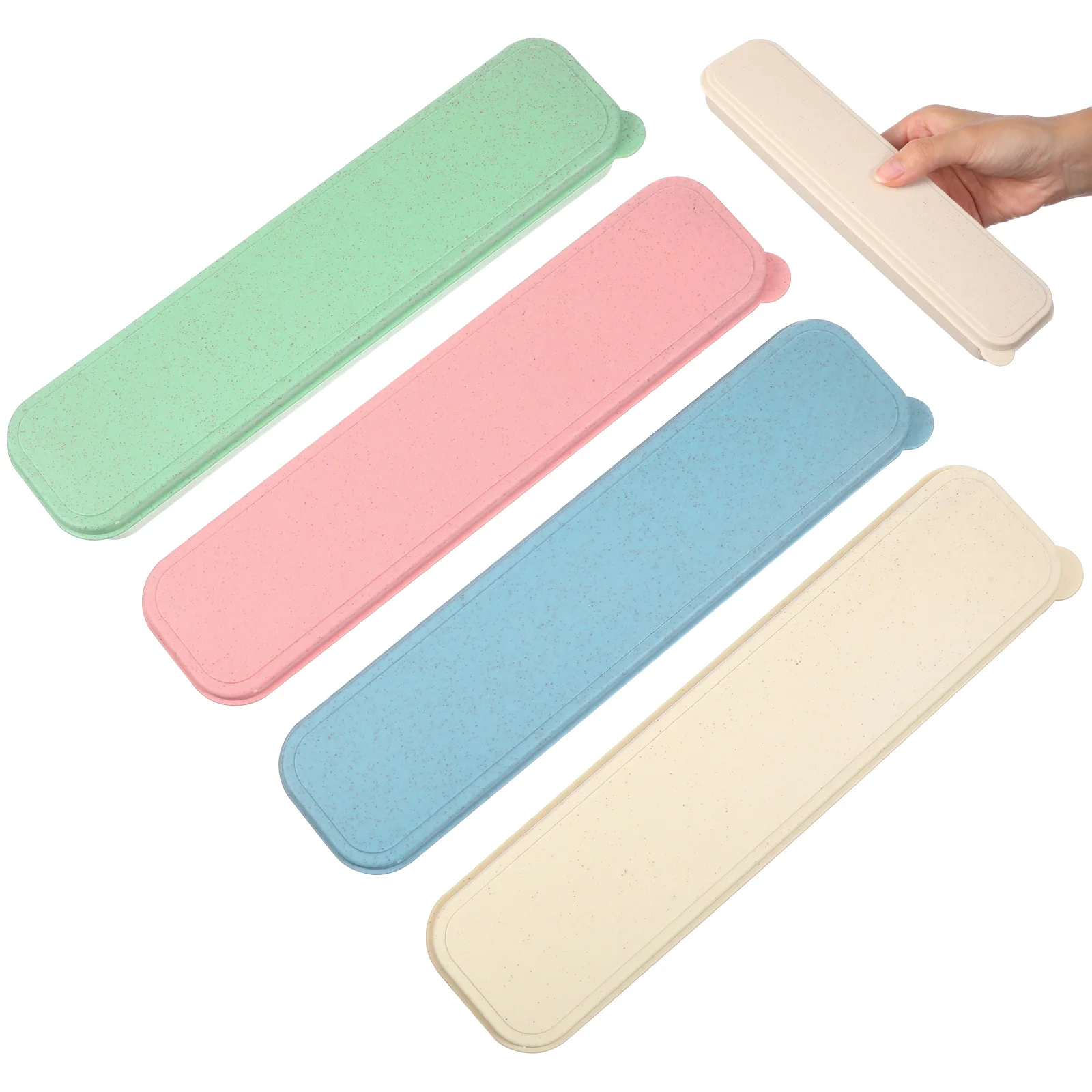 

4pcs Portable Cutlery Box Premium Pp Material Dustproof Waterproof Tableware Storage Case For Travel Home Kitchen Use