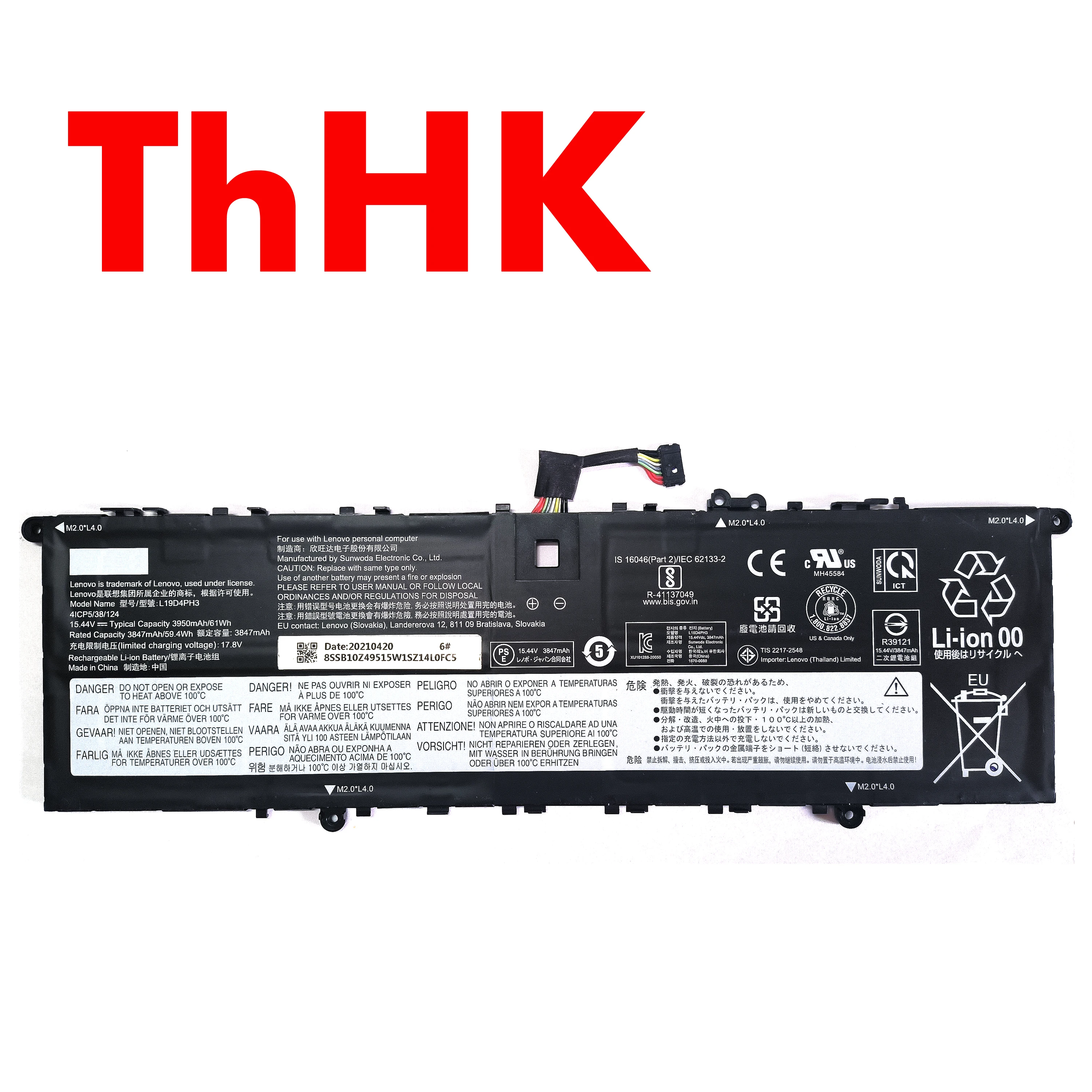Genuine Original 61Wh L19C4PH3 L19D4PH3 L19M4PH3 Battery For Lenovo Yoga Slim 7 Pro 14ITL5 82FX003PMB 14ITL5 82FX002QMX