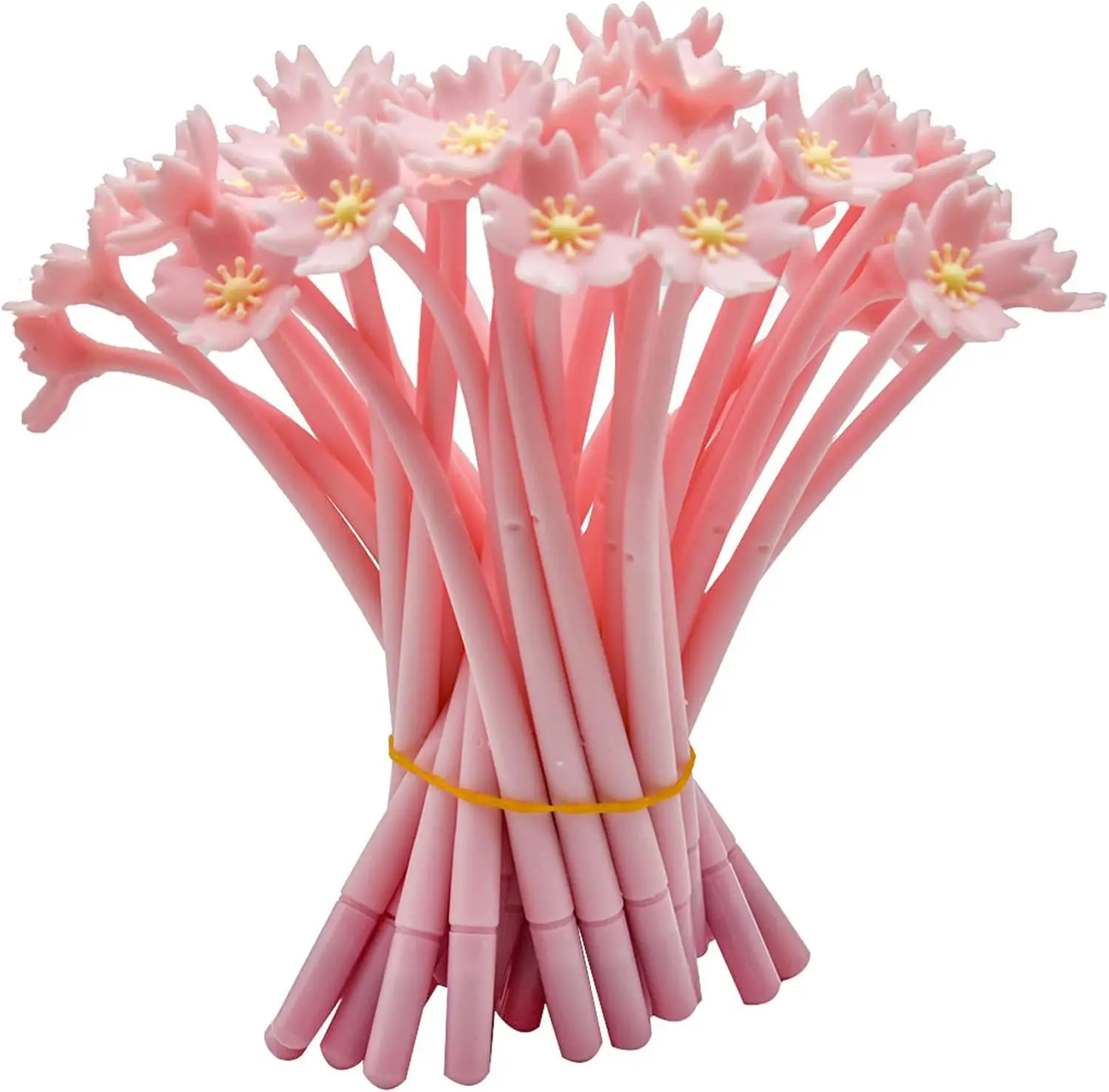 Cherry Blossom Gel Pens Romantic Flower Pen Soft Silicone Black Ink for Girls Party School Students