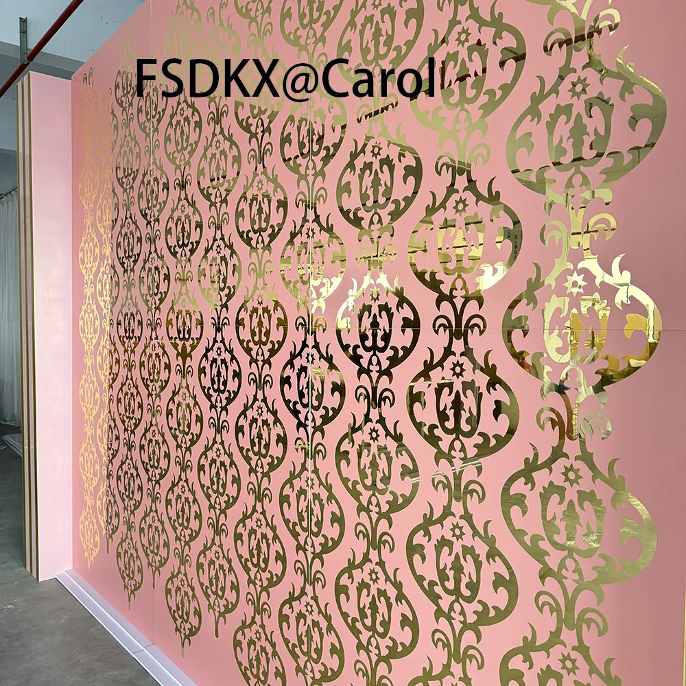 Luxury New Design Golden Flower Panel Decoration Party Backdrop For Wedding Use