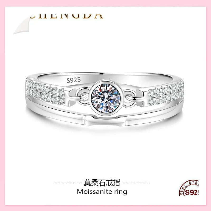 

Популярное женское кольцо из стерлингового серебра с платиновым покрытием и муассанитом, поставляемое напрямую