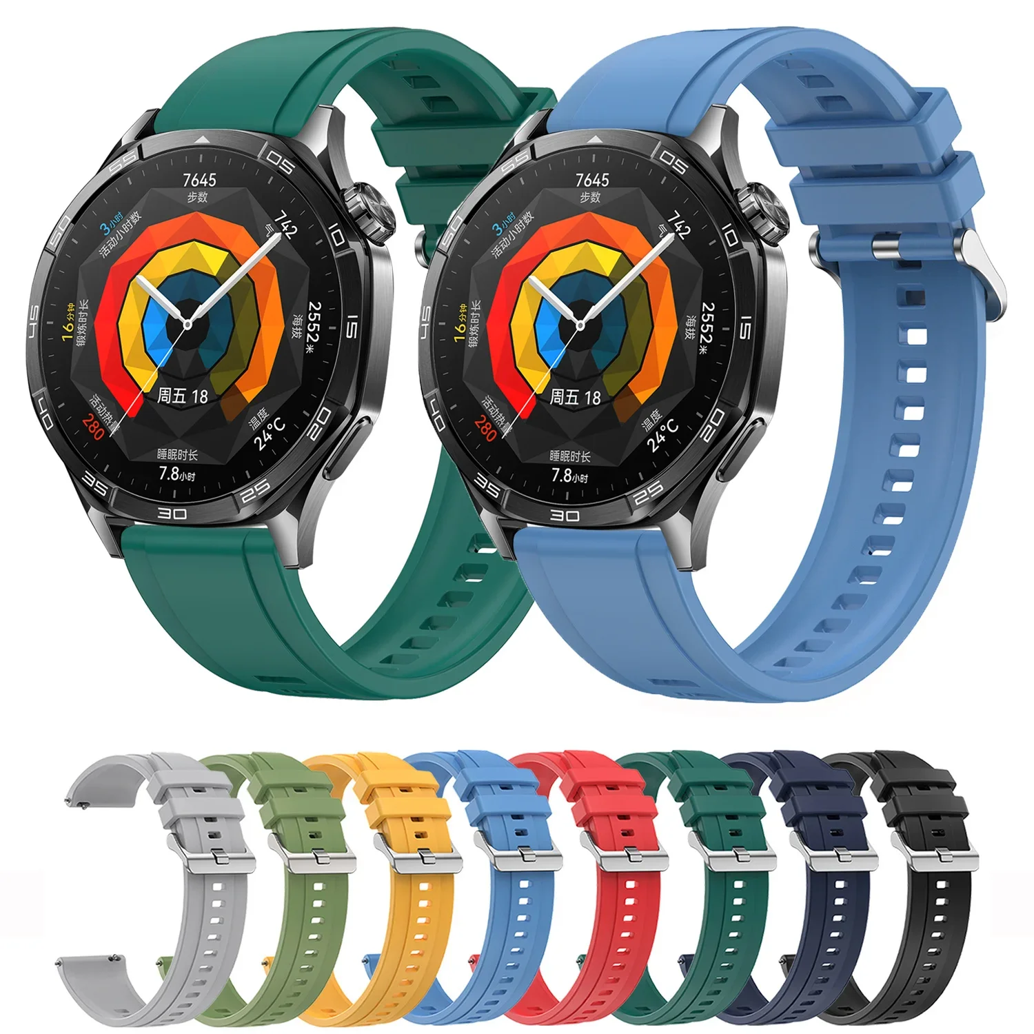 huawei-watch-gt5-pro-46mm用-22mmシリコンストラップ、huawei-watch-gt5-46mm用公式スポーツスマートウォッチブレスレット、アクセサリー