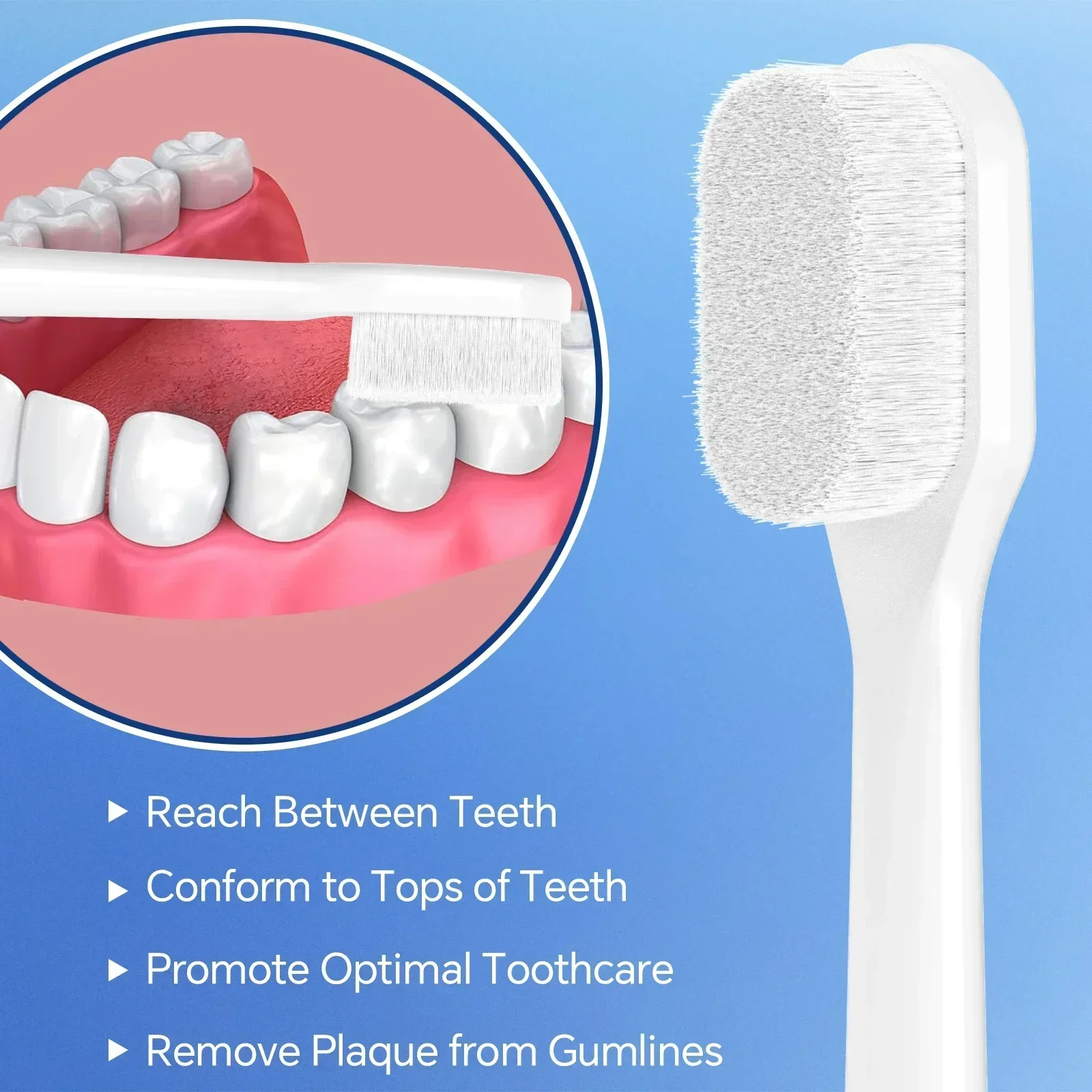 전동 칫솔 교체 헤드, 필립스 소닉케어 호환, 민감한 케어용 울트라 소프트 나노 강모 브러시 헤드