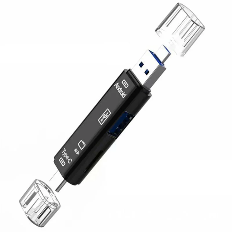 -ABDH 10X 5-In-1 Multifunctional OTG Card Reader Micro-SD / SD Card / USB Reader Support TF Android Type-C Phone Universal