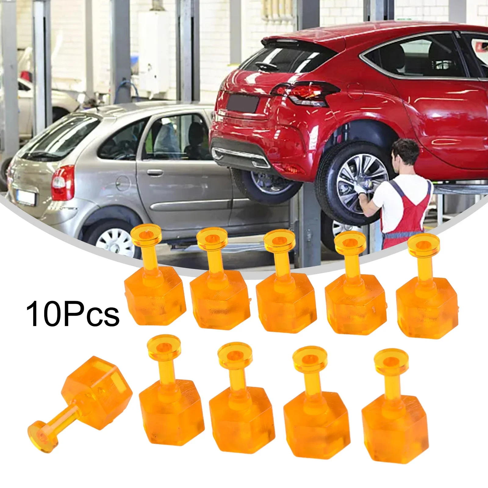 

10PCS Glue Tabs Nylon Safety Traceless Dent Removal Tools For Automobile Refrigerator Motorcycle Washing Machine Orange