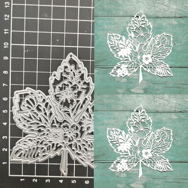 Maple Leaf Flower Metal Cutting Dies Stencil Scrapbook Diy Album Stamp Paper Card Embossing Decor Craft Knife Mould