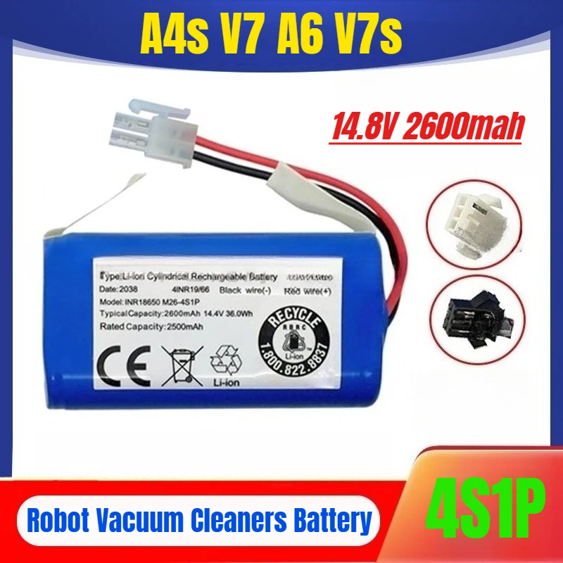 

14.8V 2600mah 18650 Lithium Battery for A4s V7 A6 V7s Robot Vacuum Cleaners Battery