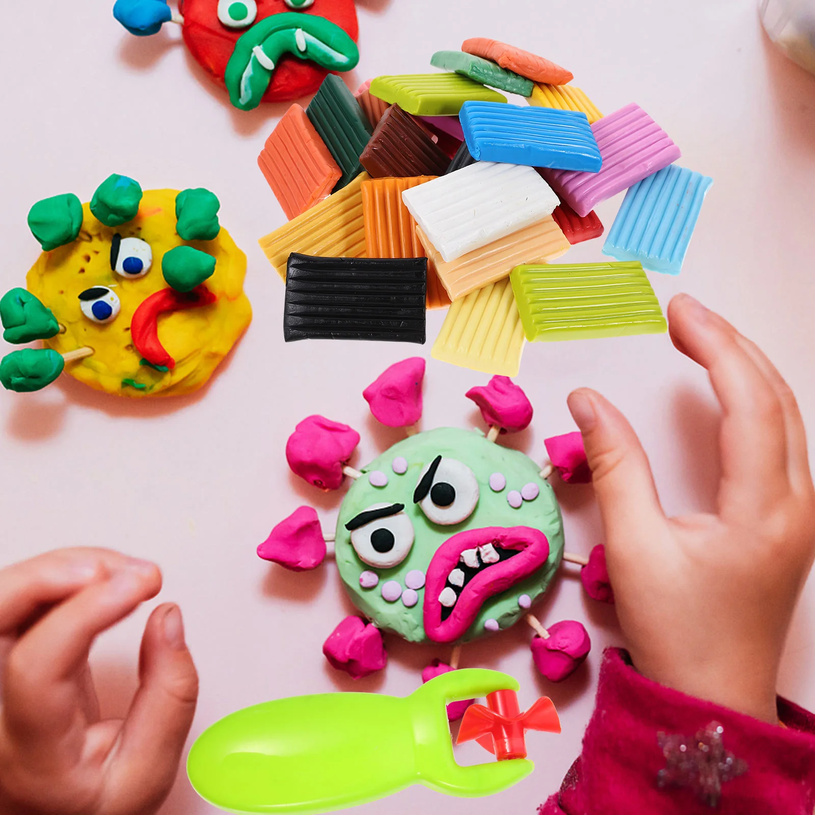 1 Box Of Soft Polymer Diy Kit Bright Color Modeling Clay Set For Crafts Sculpture Keychains Phone Charms Clay Craft Starter