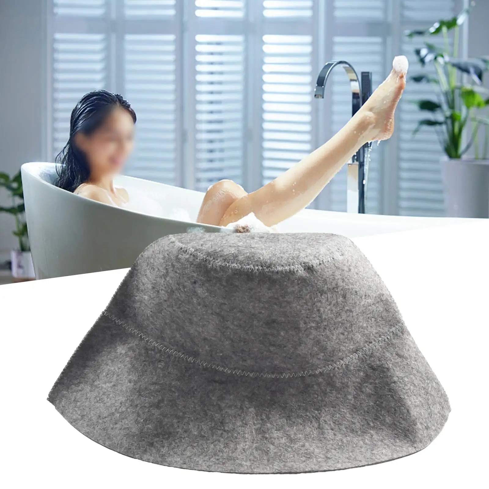 Brand New Felt Bathing Cap Sauna Hat Cap Skin-friendly 1pcs Anti Heat For Bath House Head Protection Lightweight