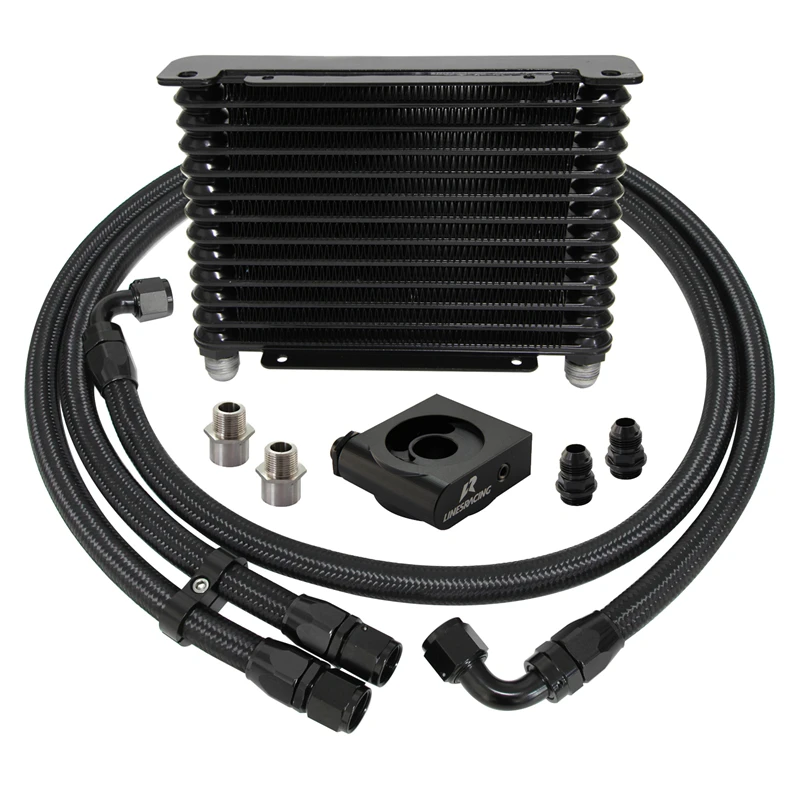 

10 Row/ 13 Row / 15 Row Oil Cooler Kit AN10 7/8"-14 UNF Aluminum Engine + Thermostat 73±0.5° Filter Adapter Kit Universal 32mm