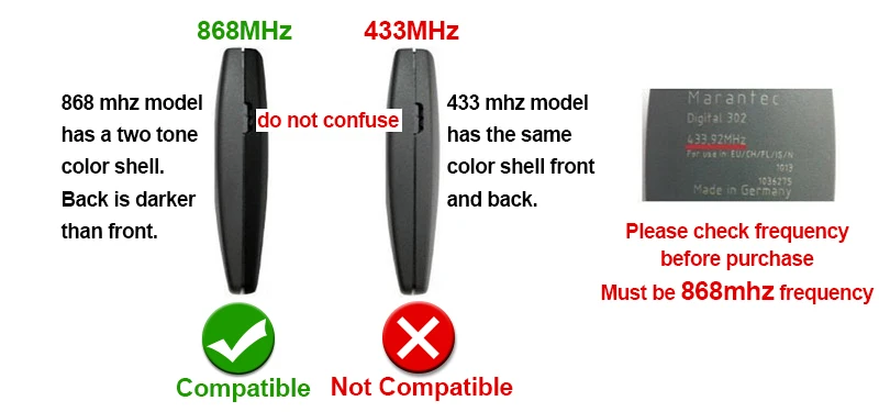 Marantec 868mhz 433mhz Ggarage Door Command Duplicator Marantec Digital D302 D304 382 384 Remote Garage Gate Control