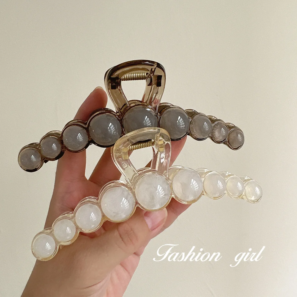 

Clear Hair Claw Clip Nine Half Spheres Hanger Texture Premium Versatile Shark Updo Clasp for Women Daily Black