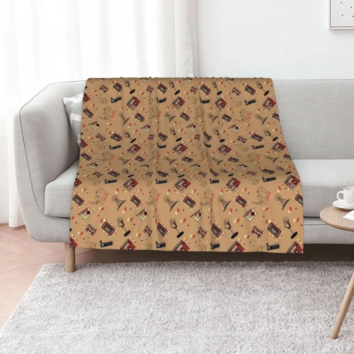 Radio, HAM Radio, Amateur Radio enthusiast pattern Throw Blanket Vintage Shaggy decorative christmas gifts Sofa Throw Blankets