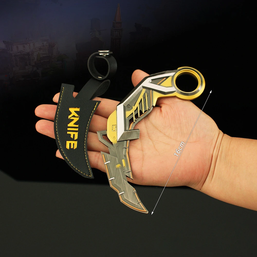 Valorant arma karambit conjunto jogo periférico 16cm metal corpo machado treinamento tático kunai espada arma modelo artesanato presentes brinquedos meninos