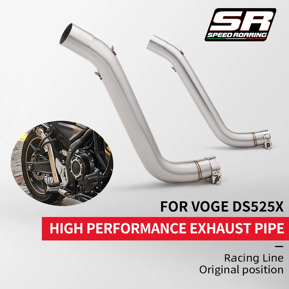 Wuji Voge DS525X DS252R motorcycle modification exhaust mid section complete system kit without damage straight up