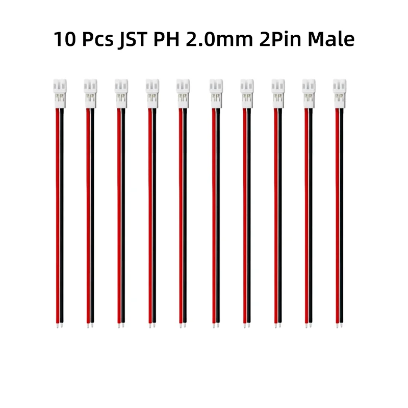 5/10 Paar PH 2.0 2-Pin JST Kabelverbinder, 2,0mm Abstand, JST 2P Micro Stecker und Buchse, DIY Elektrischer Kabeladapter 10CM