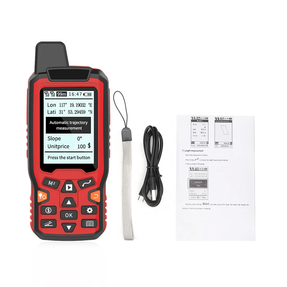 ZL-180 Handheld GPS Navigation Track Land Area Meter 2.4in Display Land Survey 100-240V  with Slope Vehicle and Manual Fix Mode