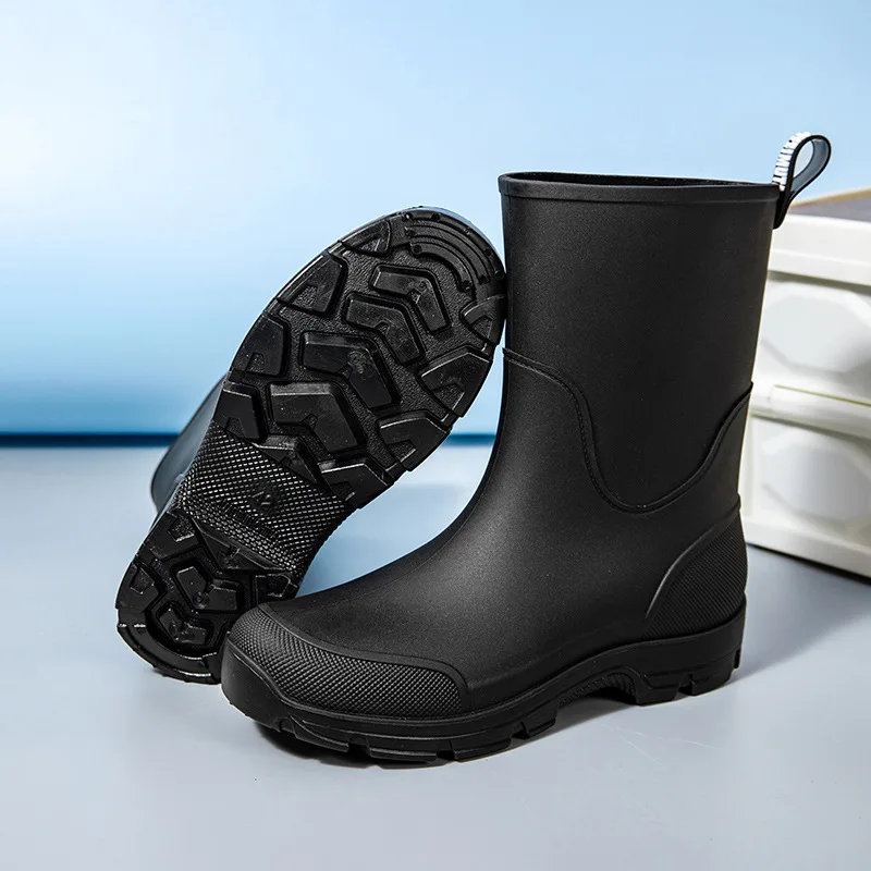 Thick-soled wear-resistant rubber shoes for men and women, mid-calf waterproof anti-slip fishing construction site rain boots view 6