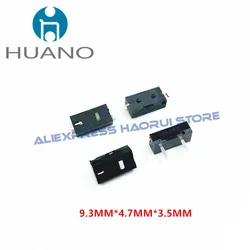 10Pcs HUANO 9.3*4.7*3.5mm micro switch DIP SMD tact Key button 2pin Suitable for repairing mouse accessories switches